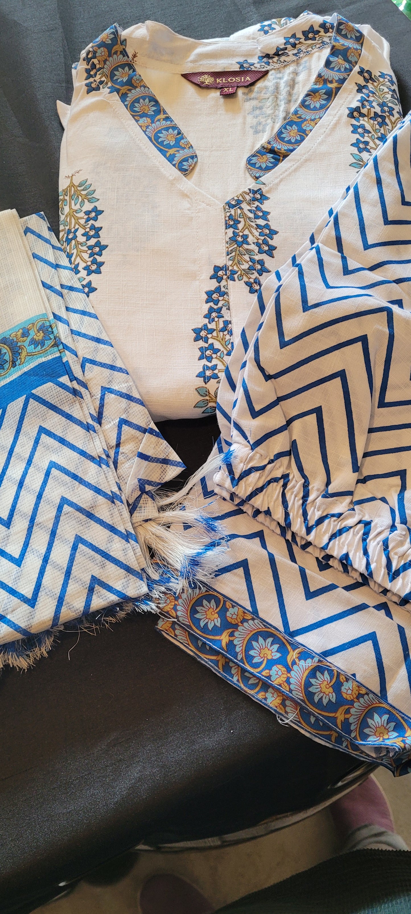 Jaipuri hand block 3 piece suit set