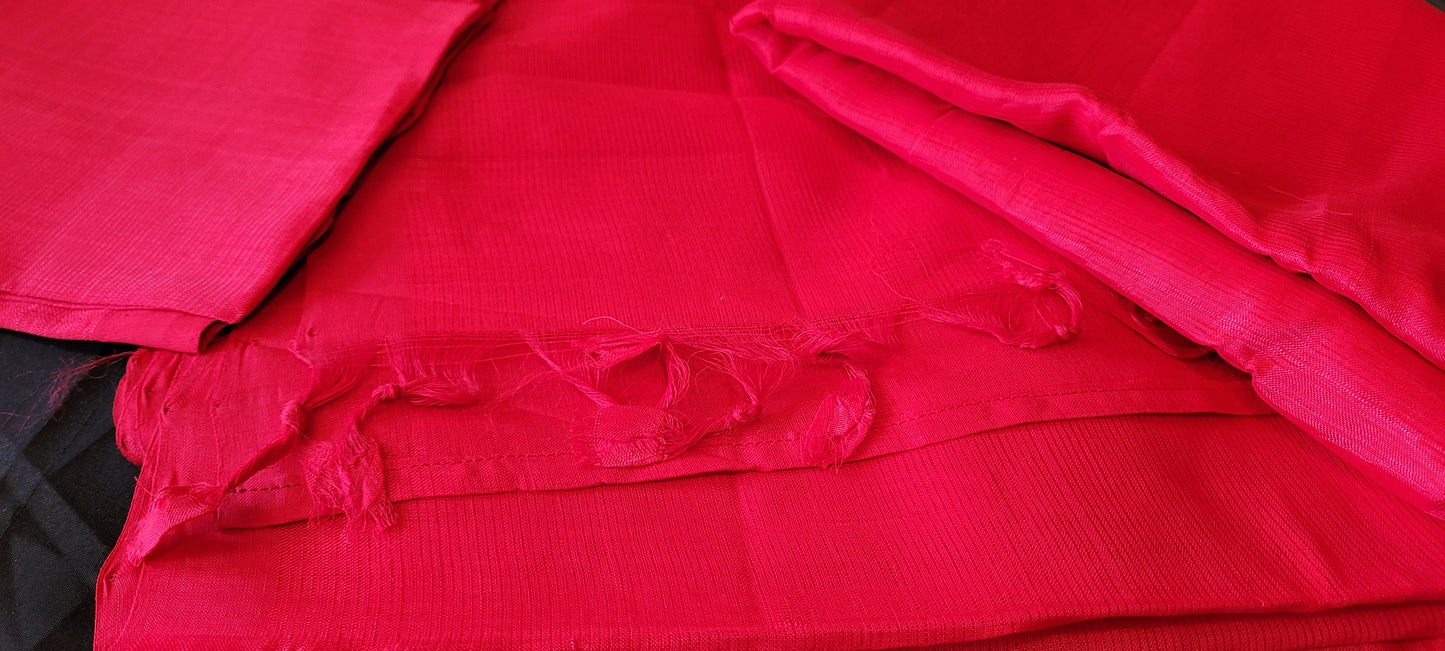 Red colour mysore silk saree