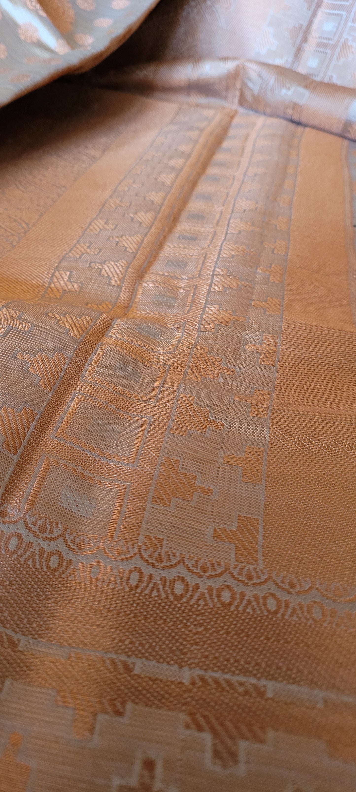 Copper zari work wedding wear collection saree
