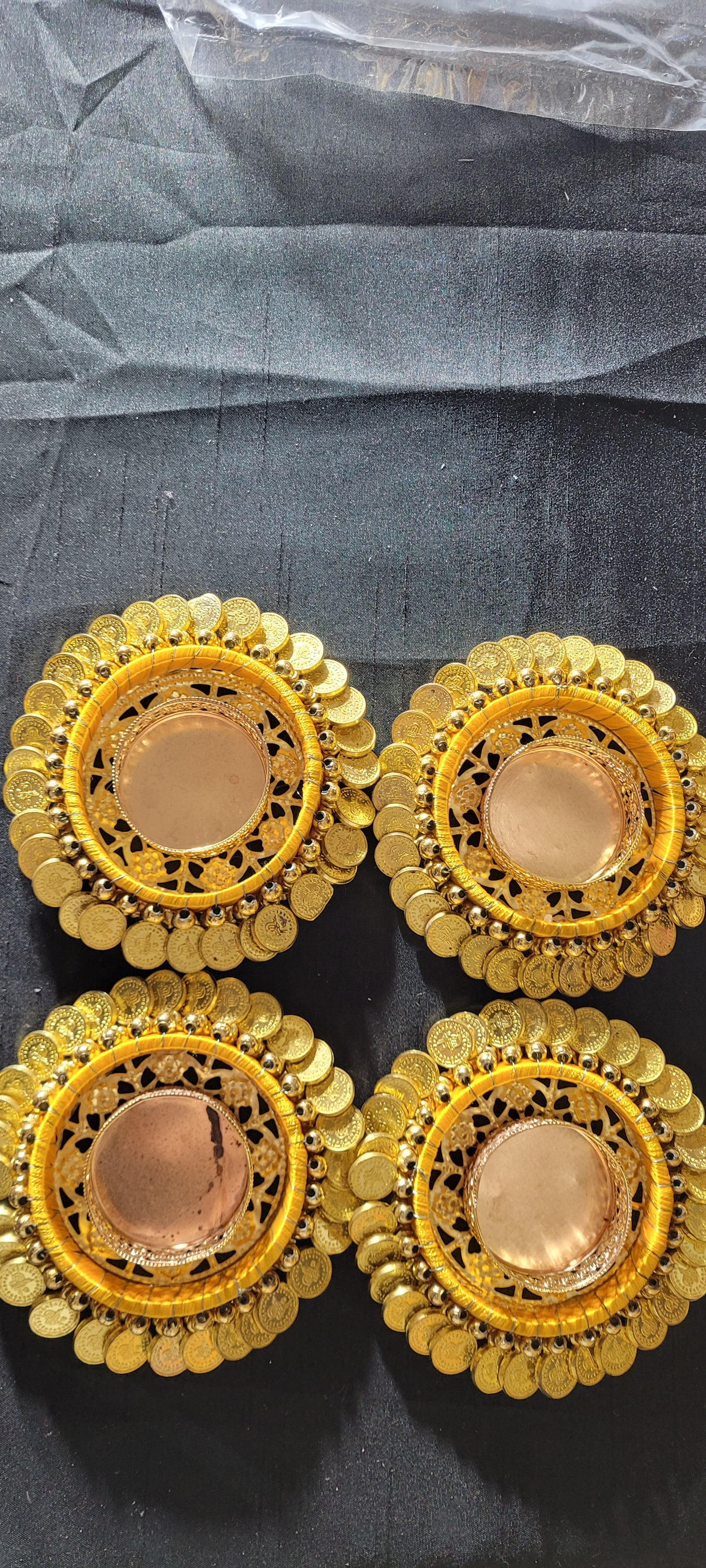 Metal coin plated te lights set of 4