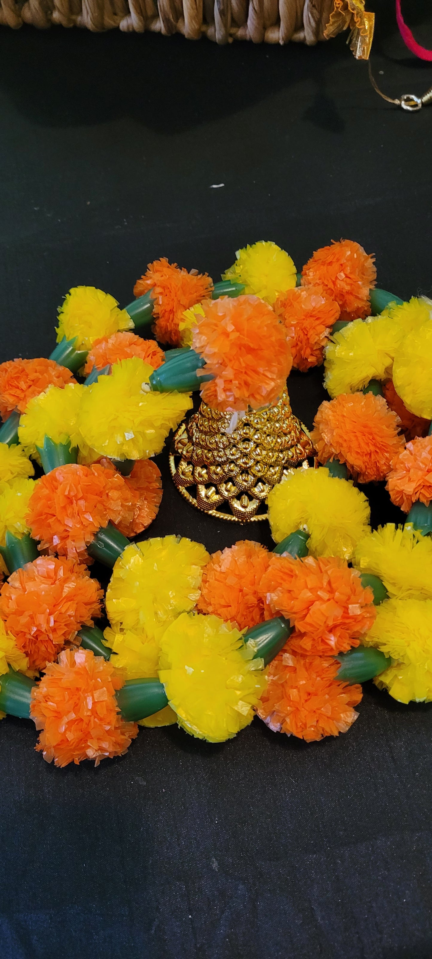 Small marigold strings with bells 8 feet long
