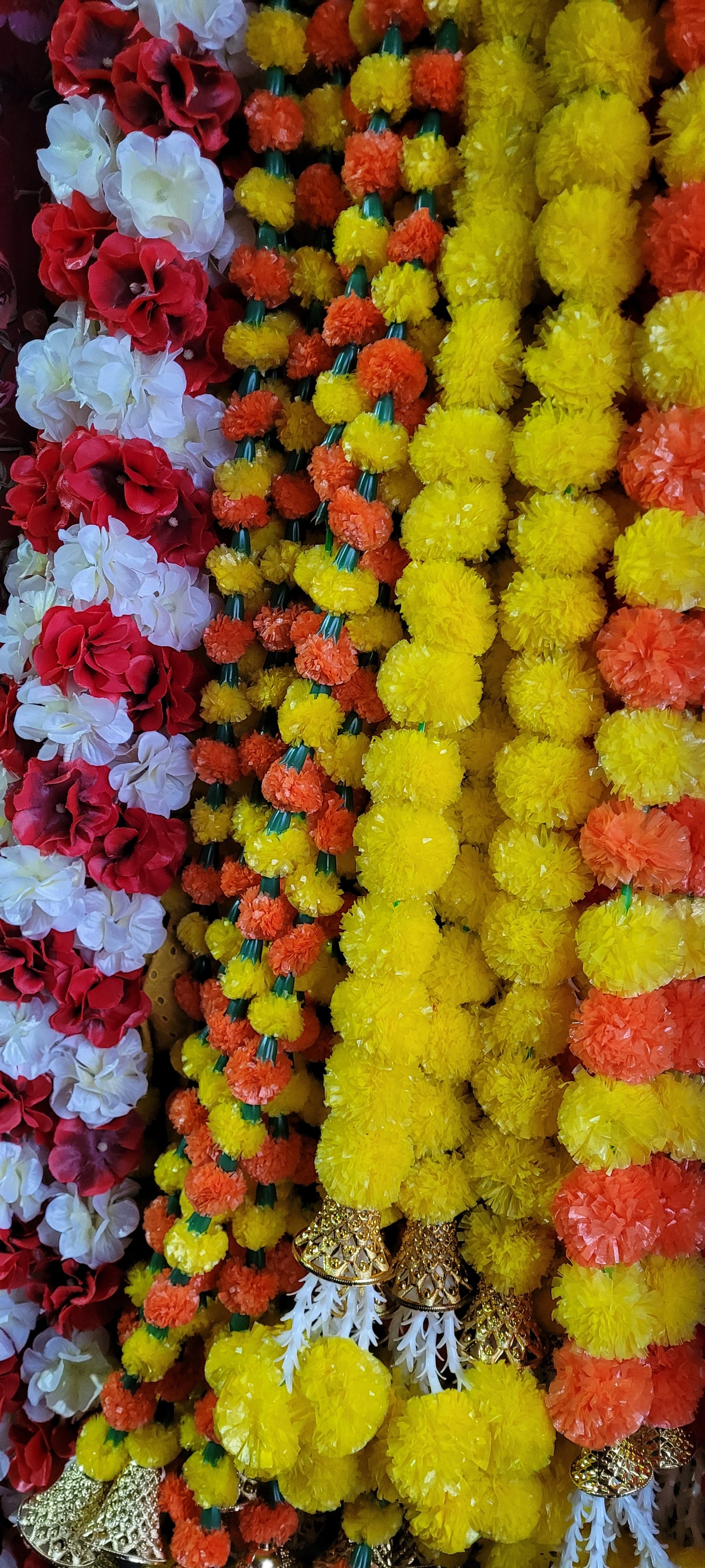Small marigold strings with bells 8 feet long