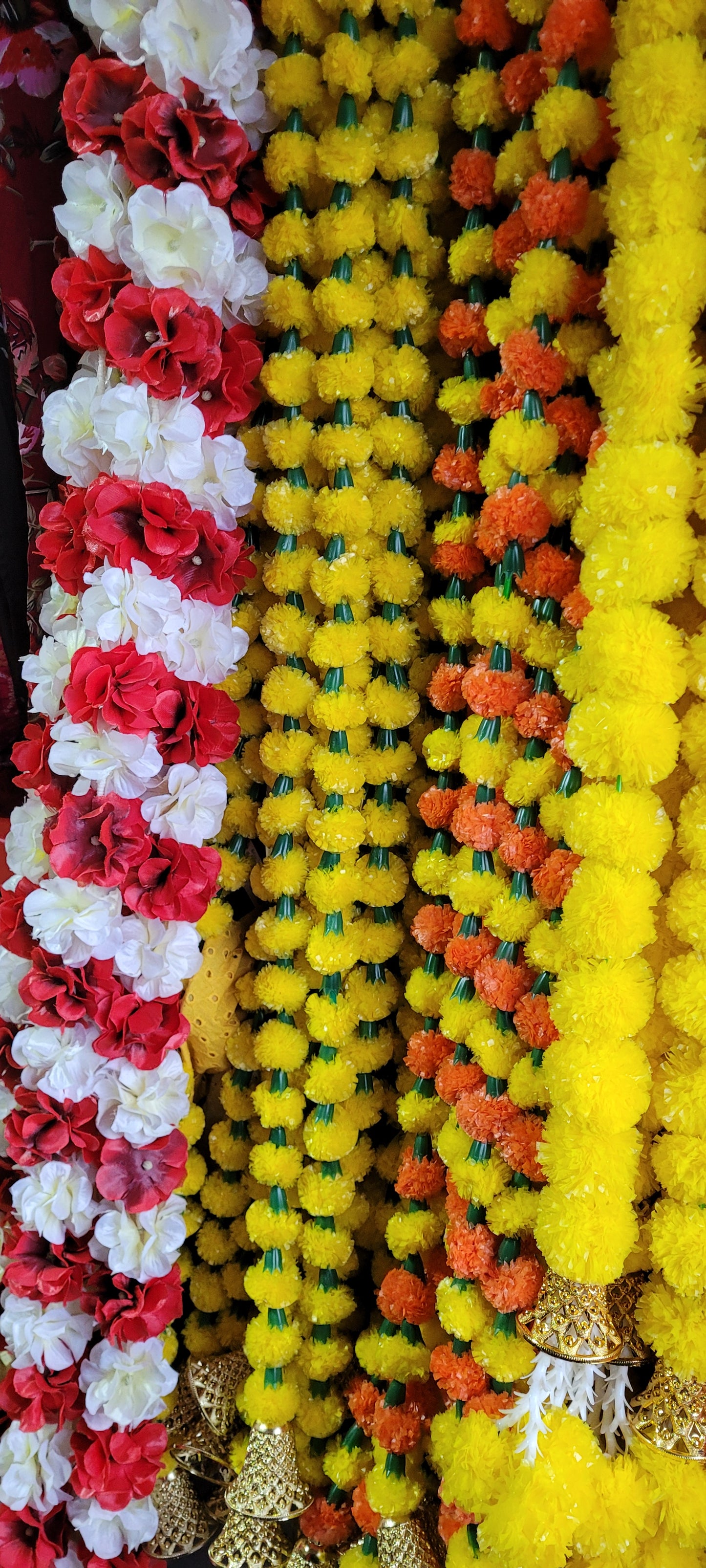Small marigold strings with bells 8 feet long