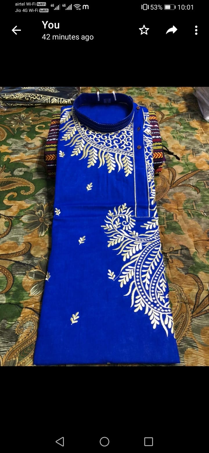 Embroidery men's kurta only