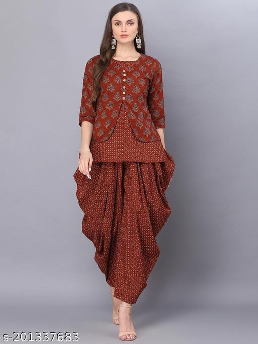 Double kurti with dhoti pant set