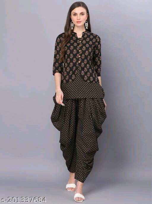 Double kurti with dhoti pant set