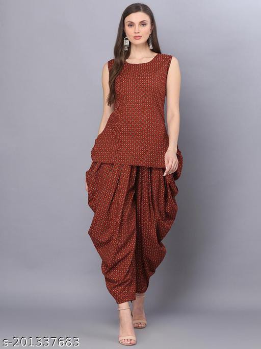 Double kurti with dhoti pant set