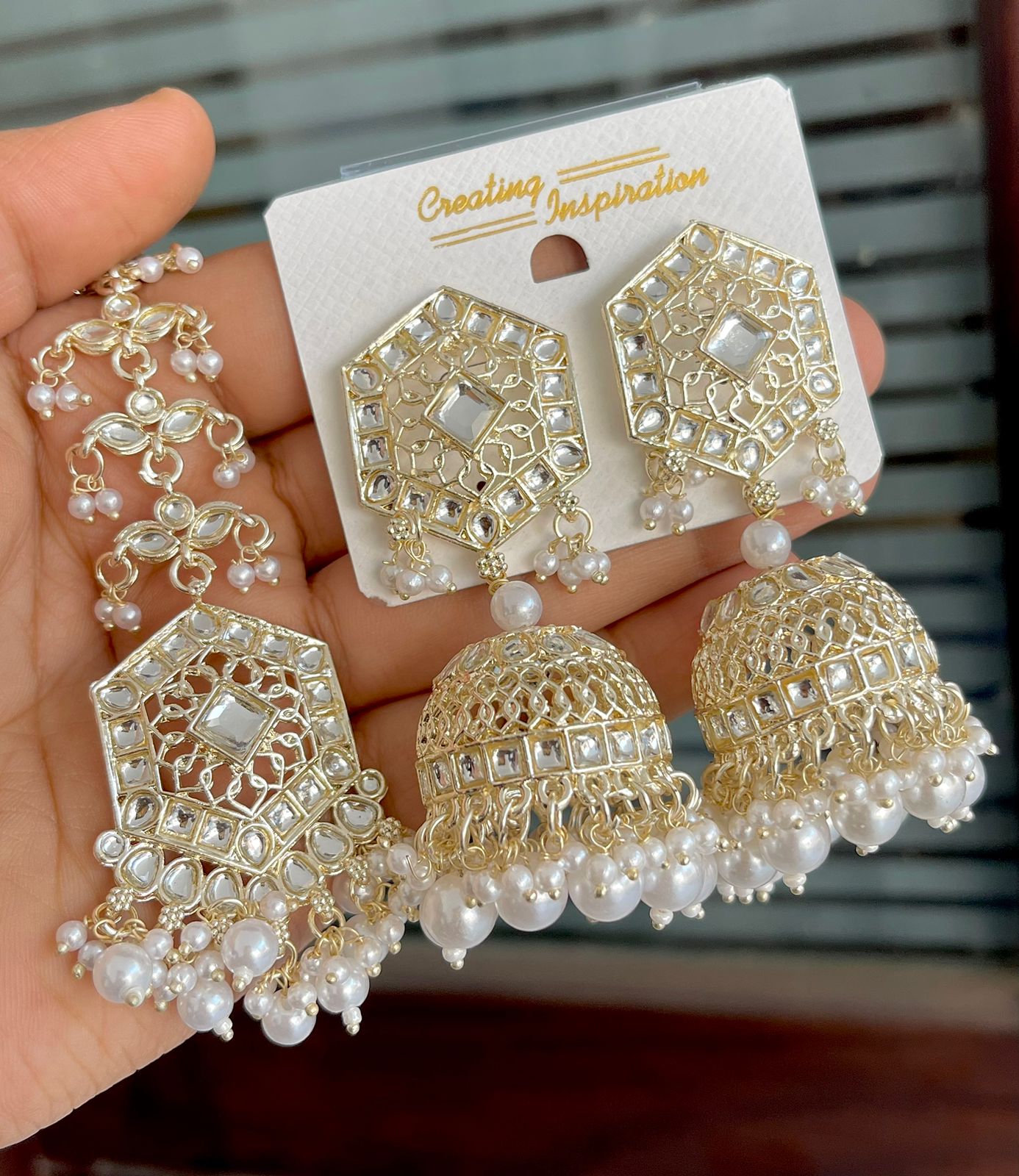 Earrings and tikka