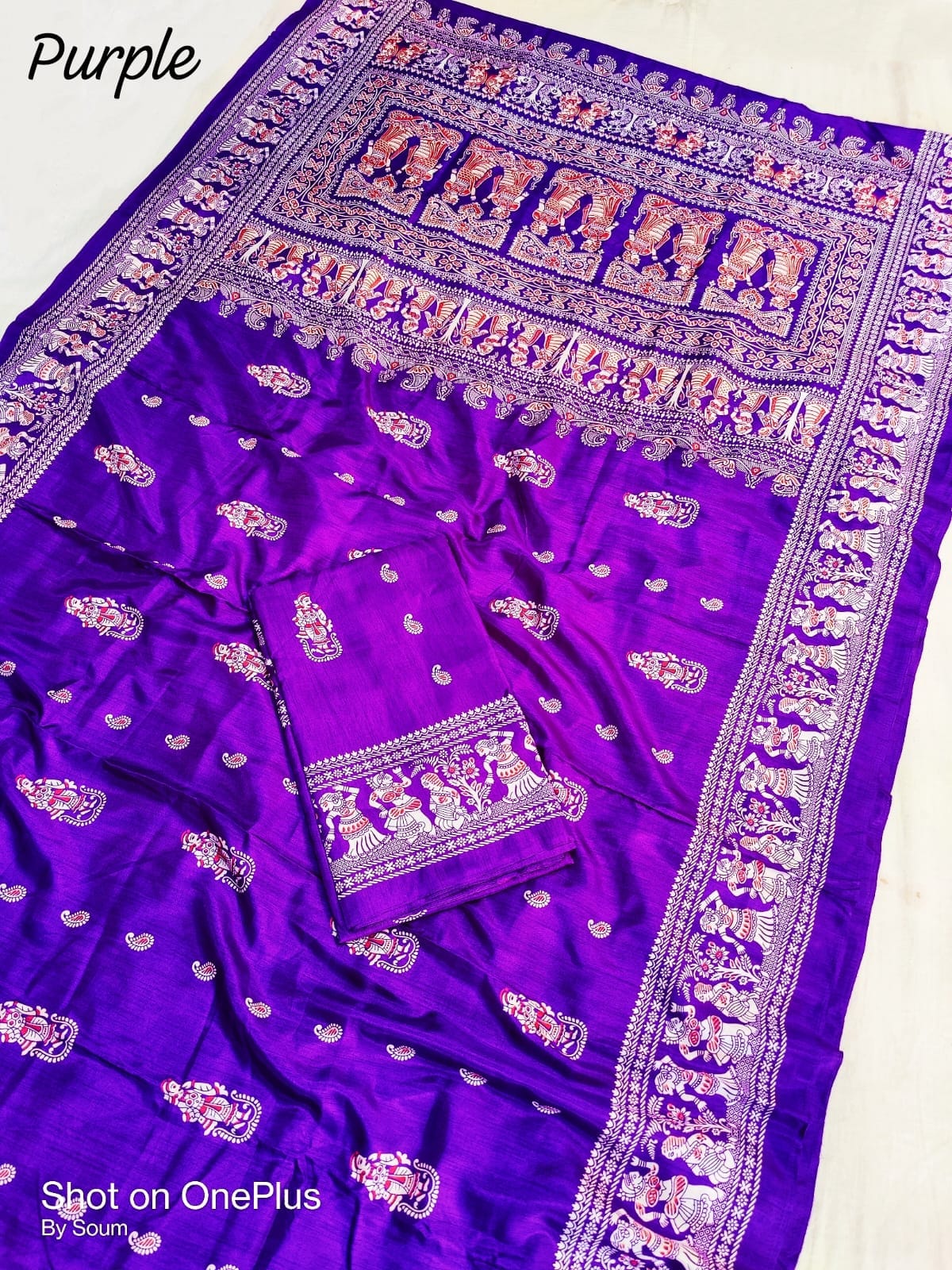 Cotton baluchuri print saree