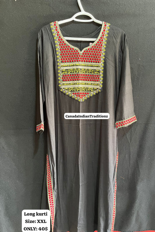 Long kurti cotton silk material