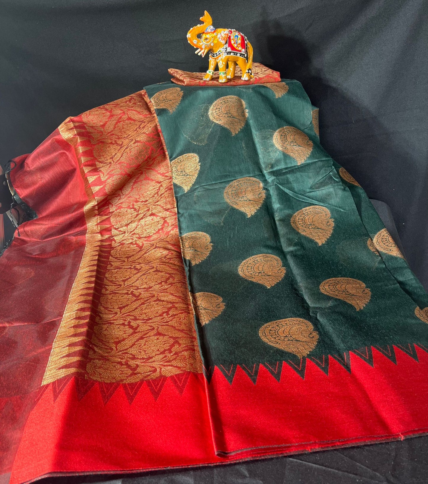 Tussar bangalore silk with benarshi motifs