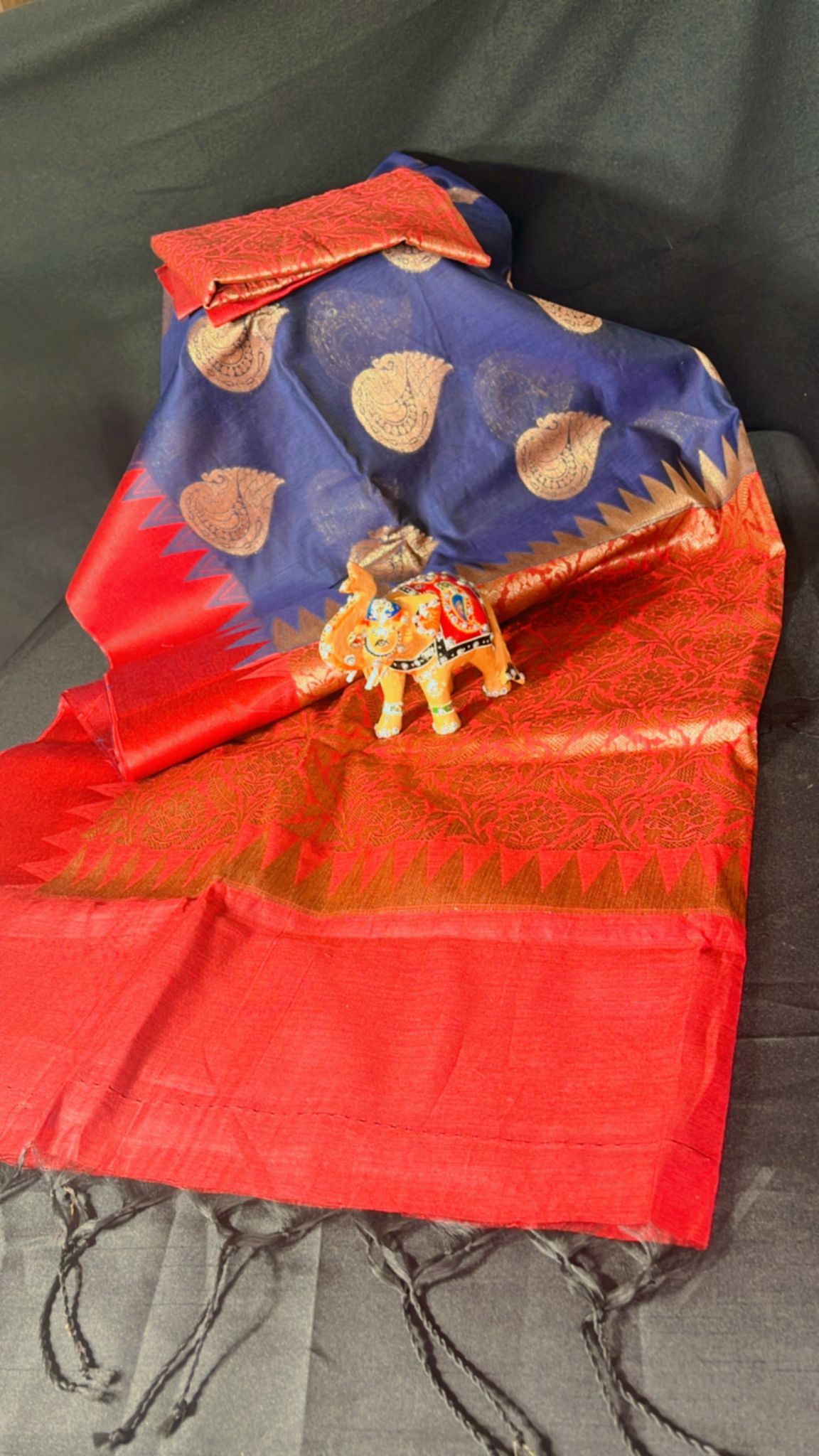 Tussar bangalore silk with benarshi motifs