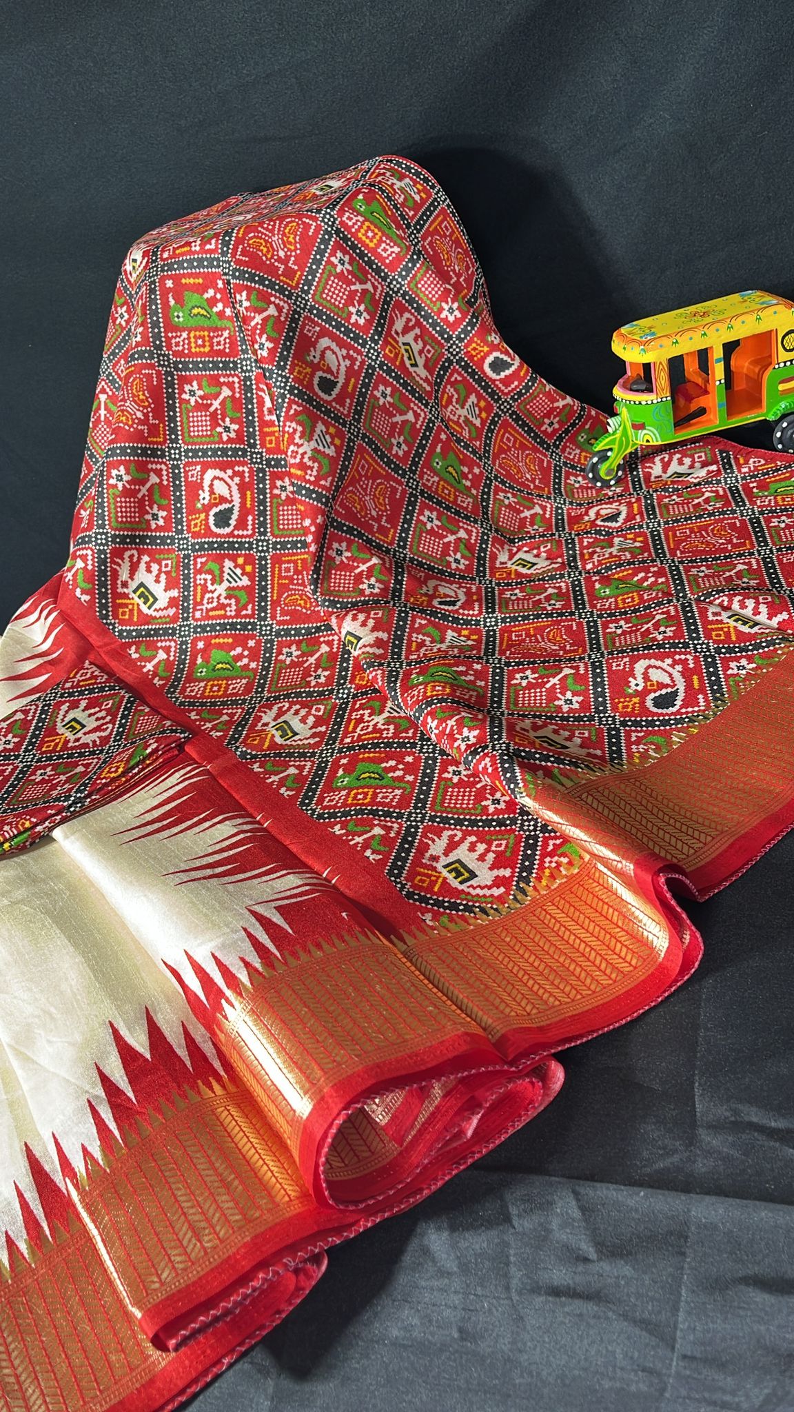 Dola silk saree with patola pallu