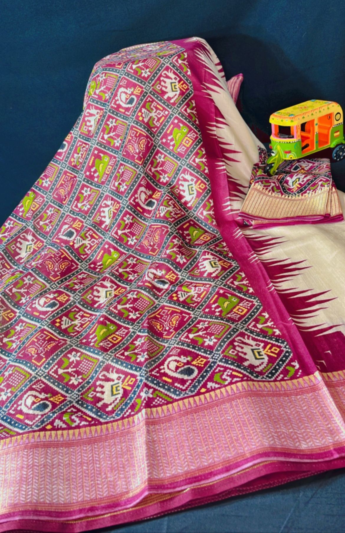 Dola silk saree with patola pallu