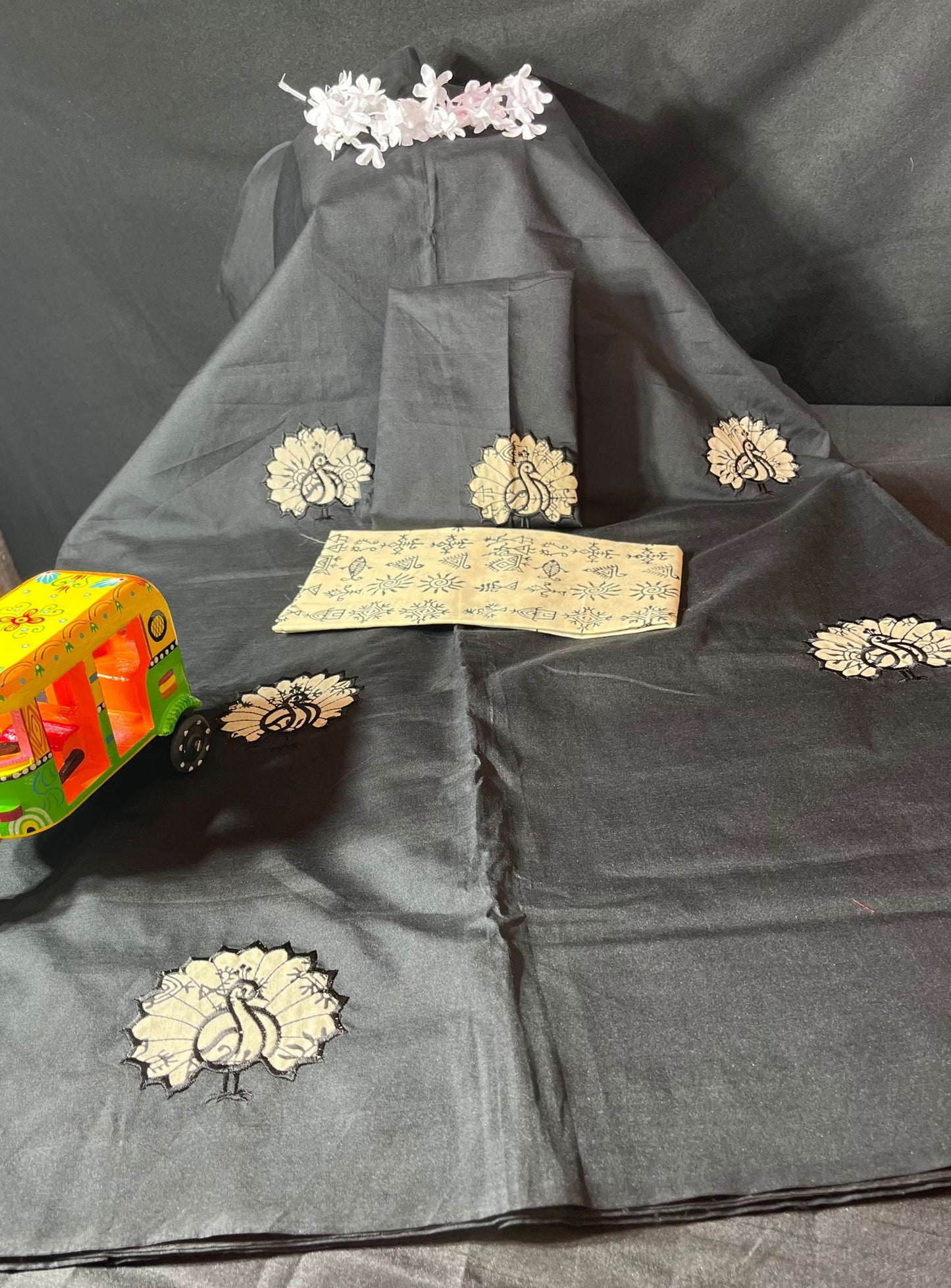 South cotton saree with hand embroidery work