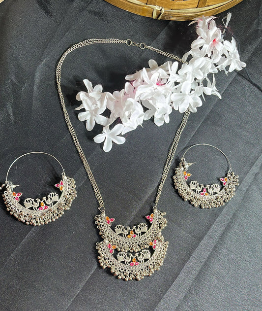 Long chain oxidized jewellery set SALE