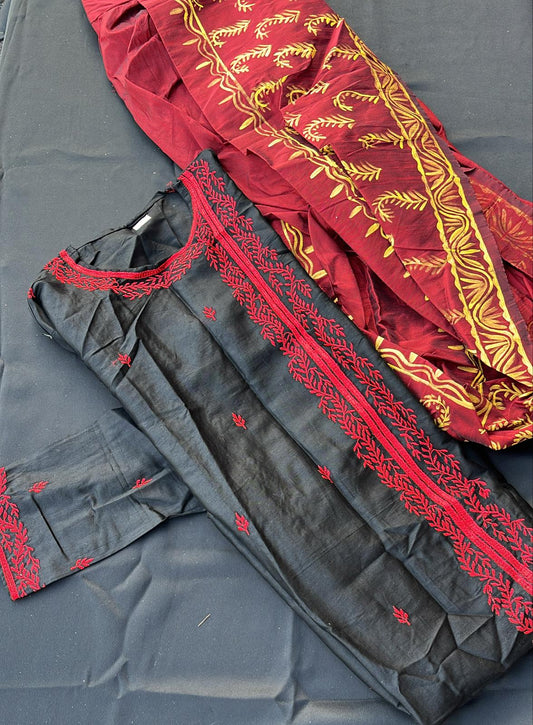 Raw silk dhoti kurta set