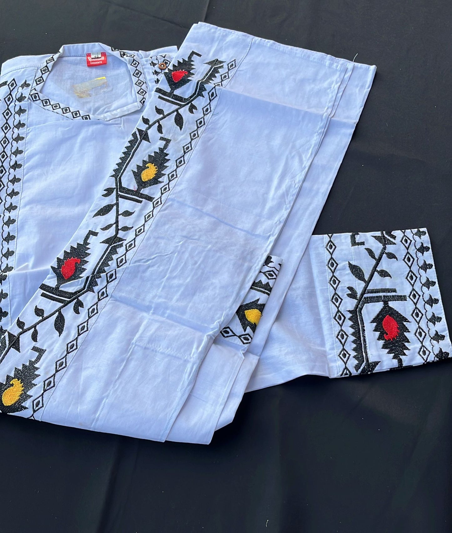 Cotton men's kurta jamdani design