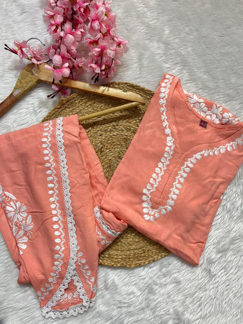 Chikenkari cord set