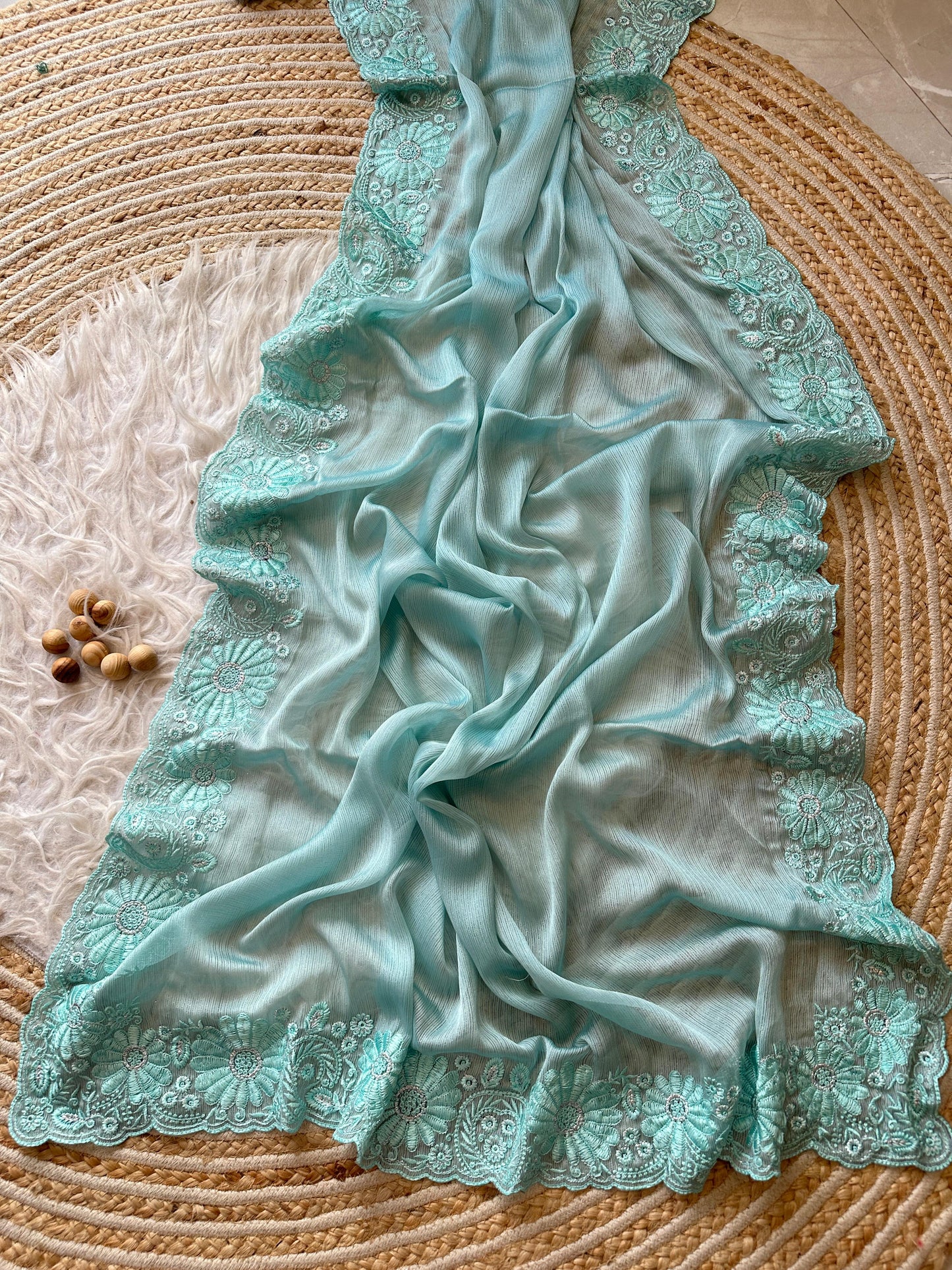 Chiffon party wear saree