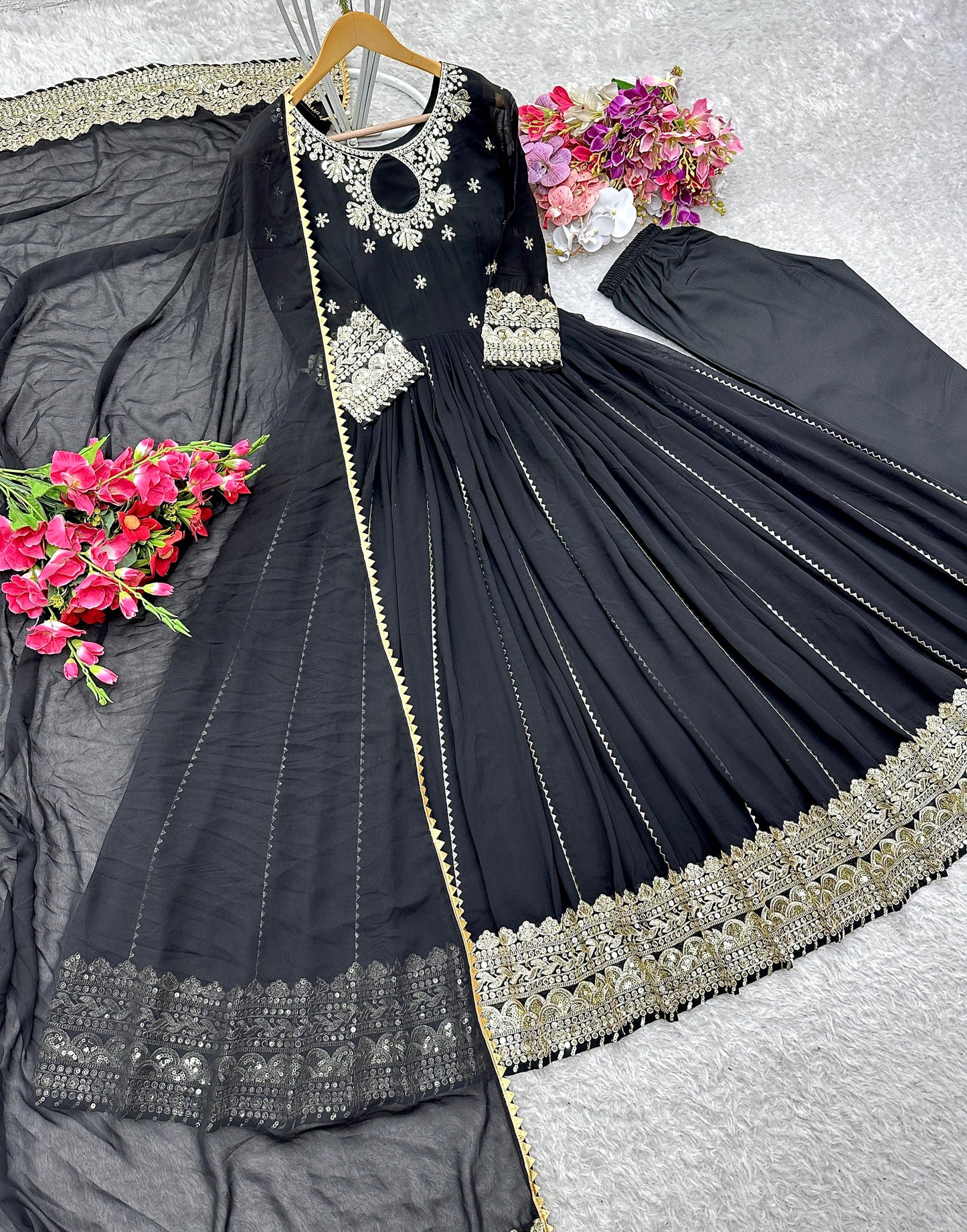 Designer black anarkali suit
