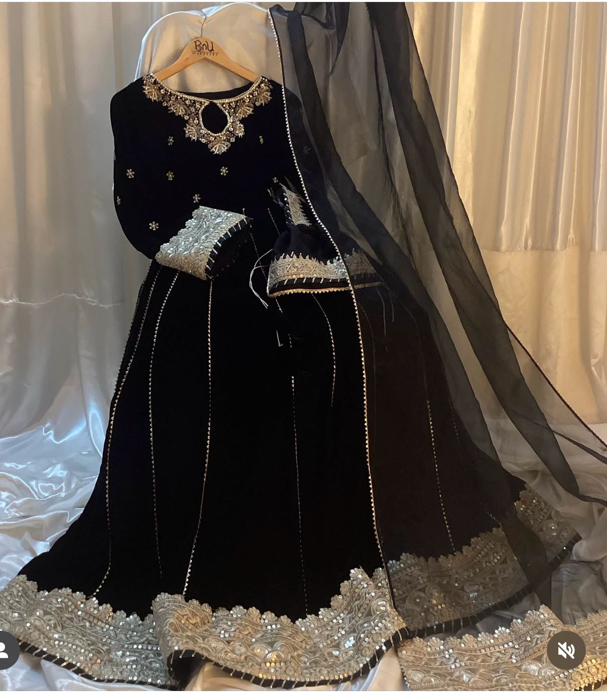 Designer black anarkali suit
