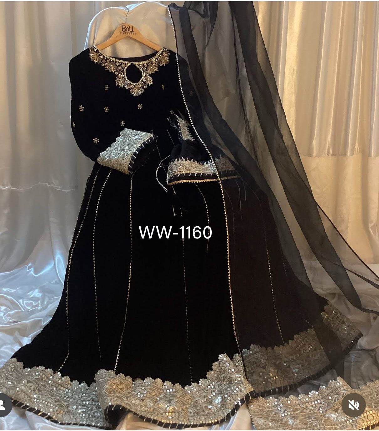 Designer black anarkali suit