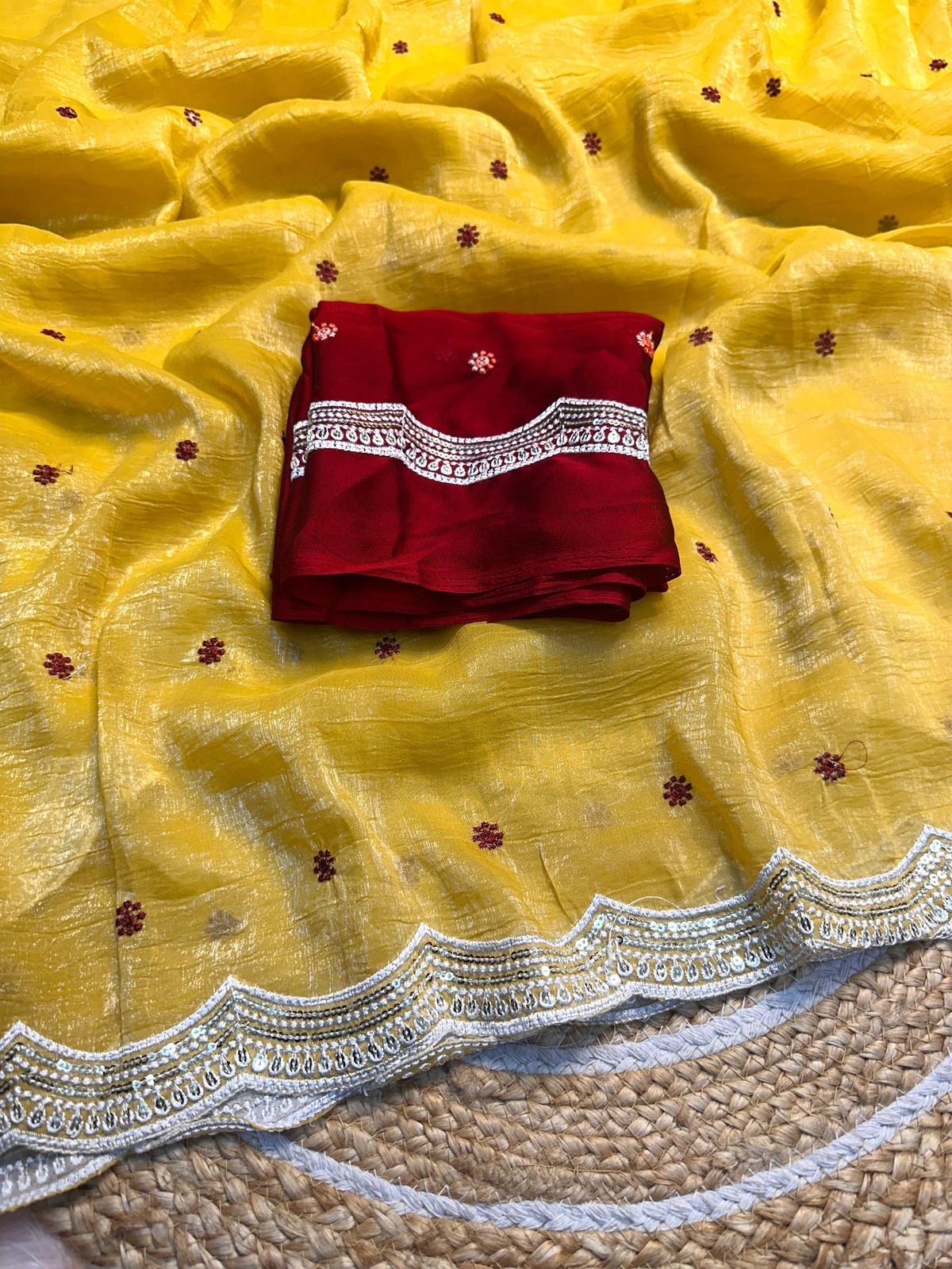 Cruncy chiffon silk saree