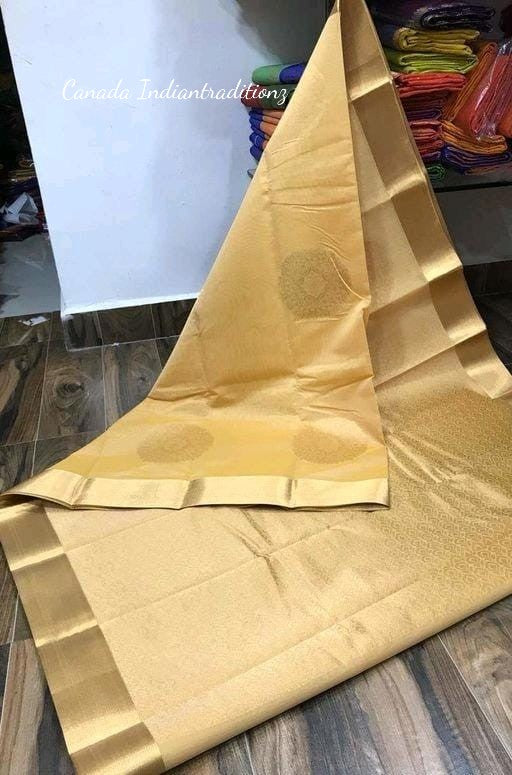 COTTON SILK SAREE WITH ROUND MOTIFS