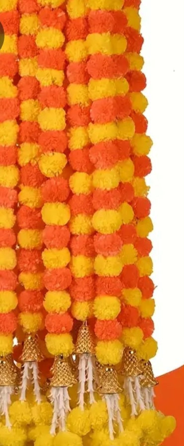 Mix shades marigold strings 3 piece with bells