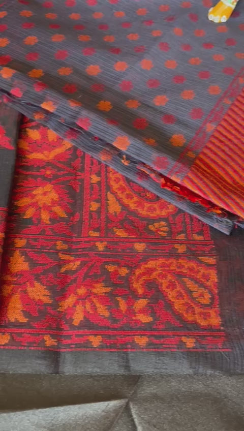 Pure kashmiri weave on chanderi saree
