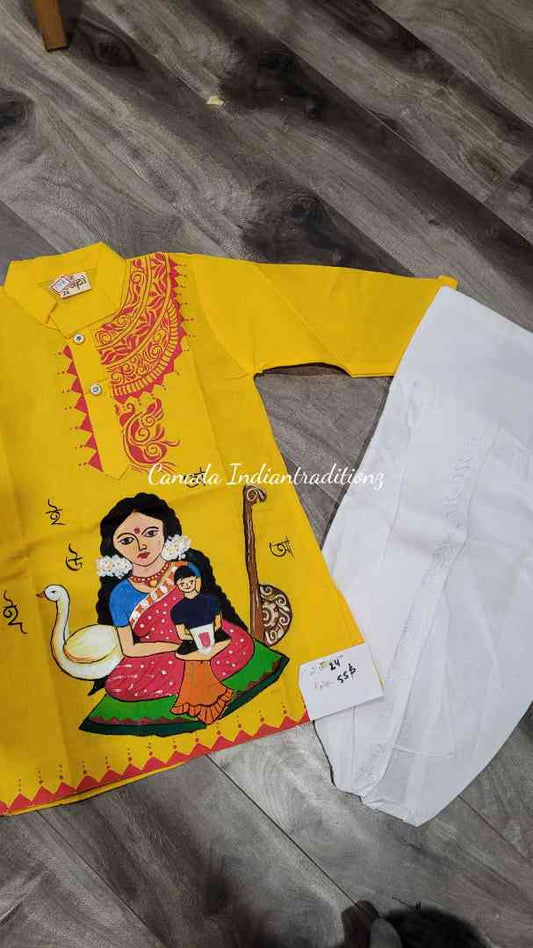 Saraswati pujo special boys kurta abd dhoti set