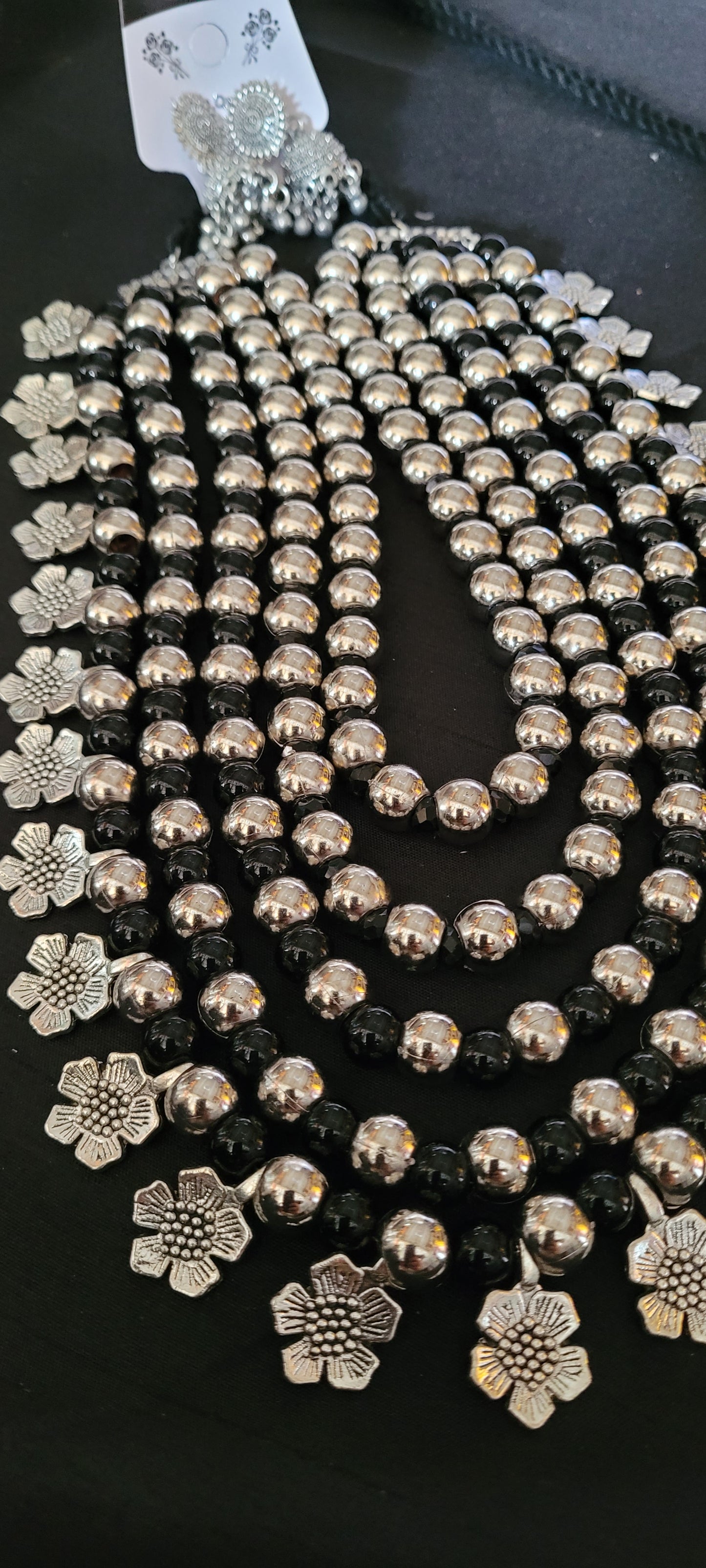 Black beads and oxidized beads set SALE