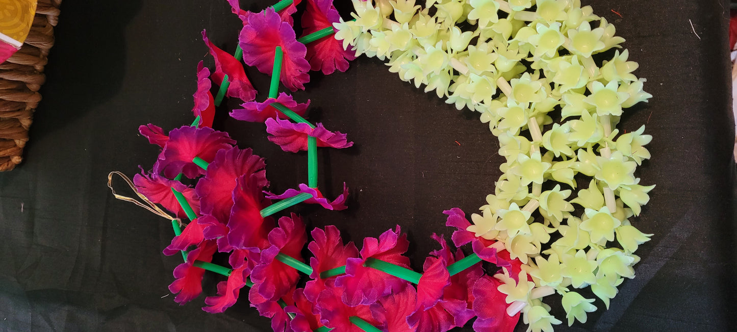 Mogra with purple flower strings 9 feet long