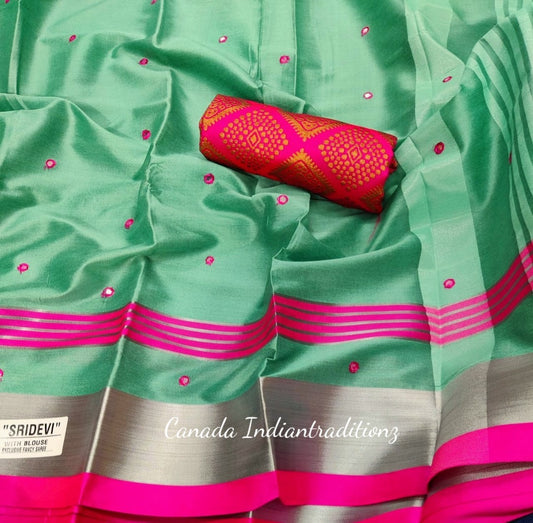 Aura Spun Saree with mirror work