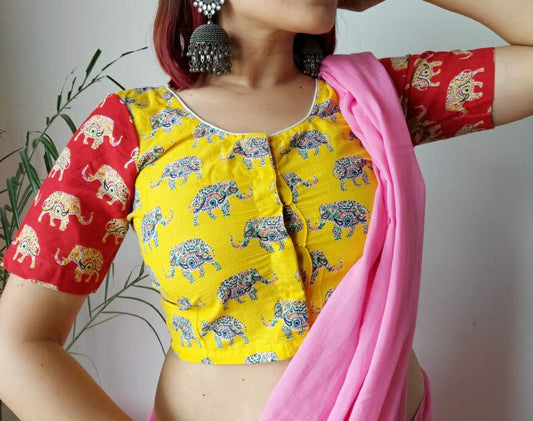 Cotton blouses ajrakh print