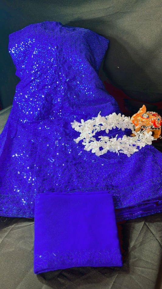 ROYAL BLUE SEQUENCE SAREE