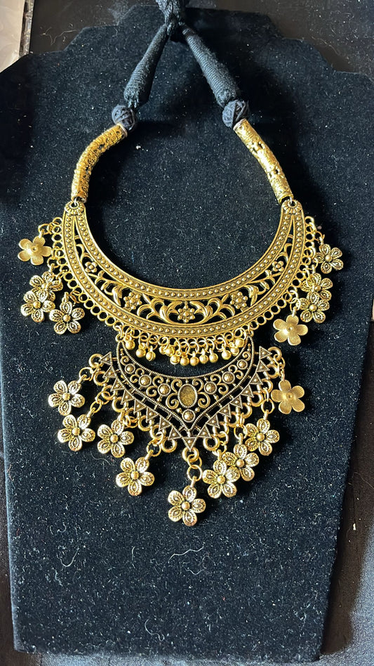 Golden oxidized necklace only SALE