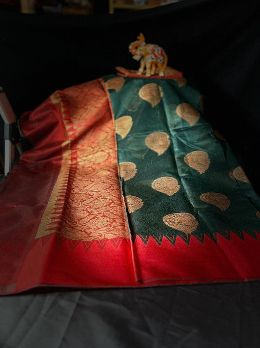 Tussar bangalore silk with benarshi motifs