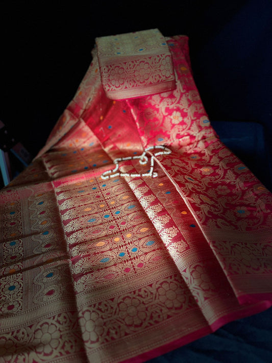 South silk saree with brocade work