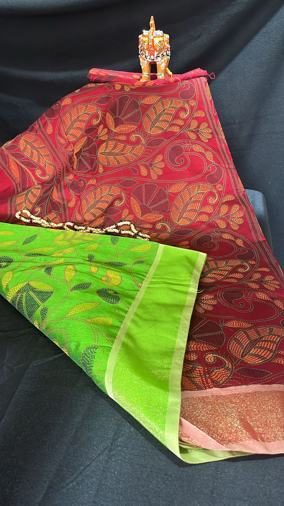 Madhubani block print saree