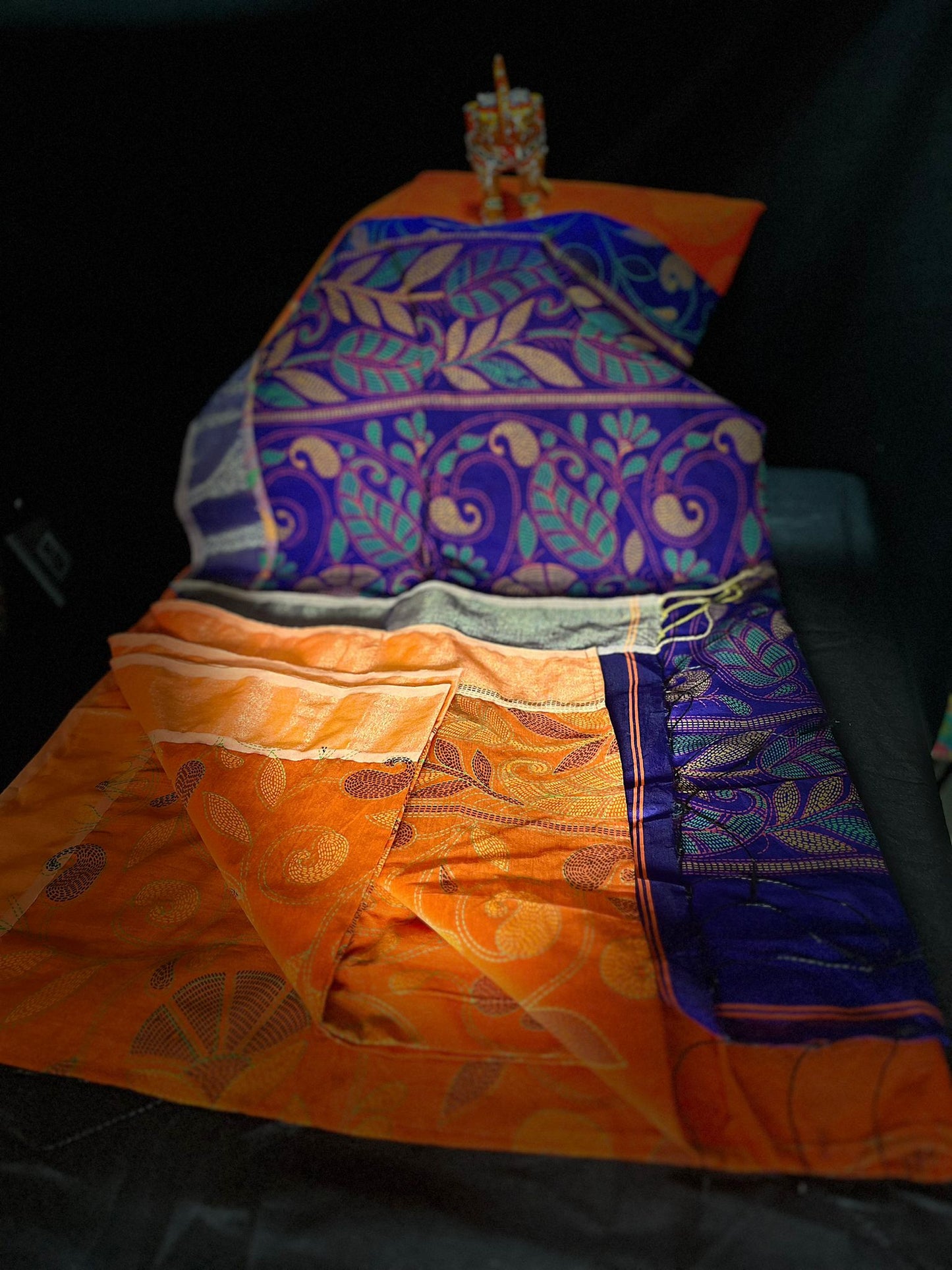 Madhubani block print saree