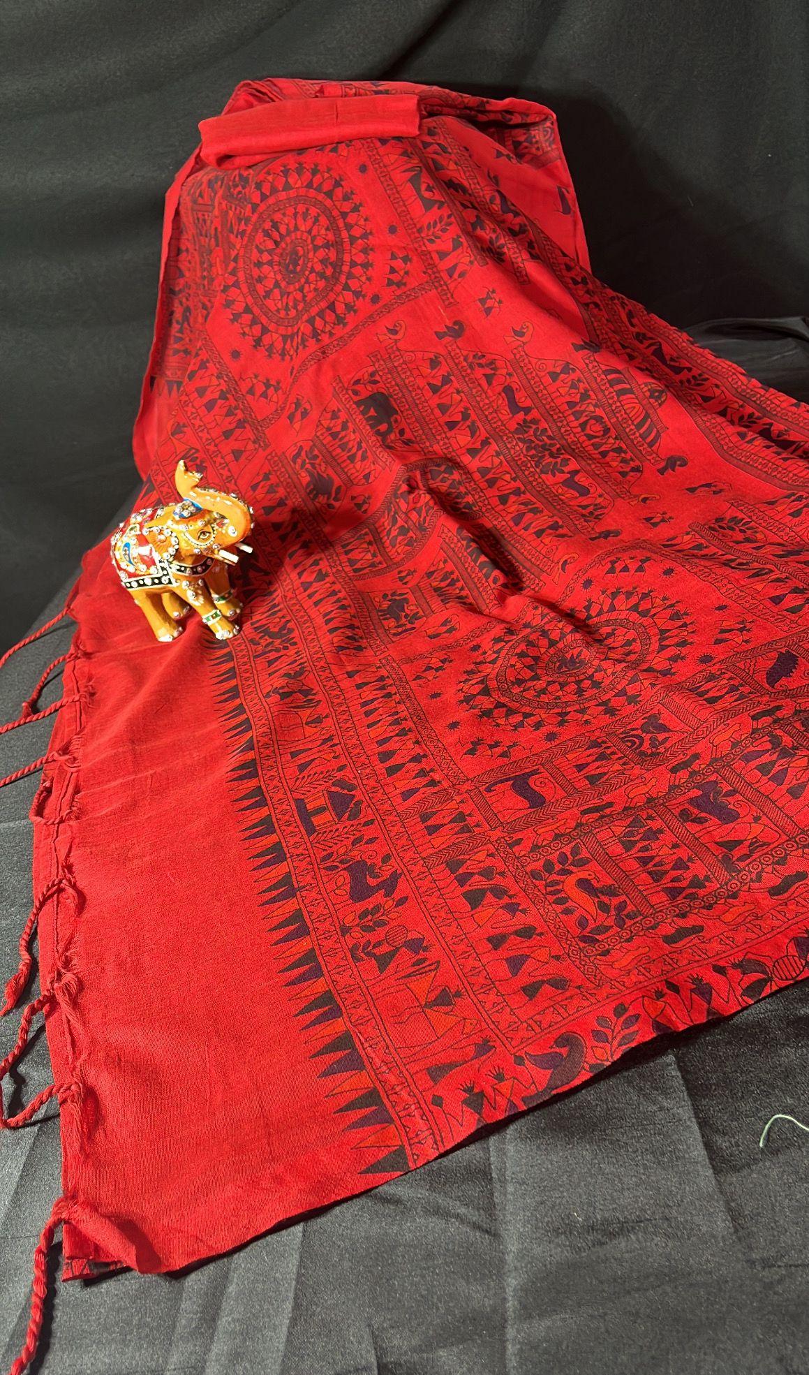 Khadi Saree red