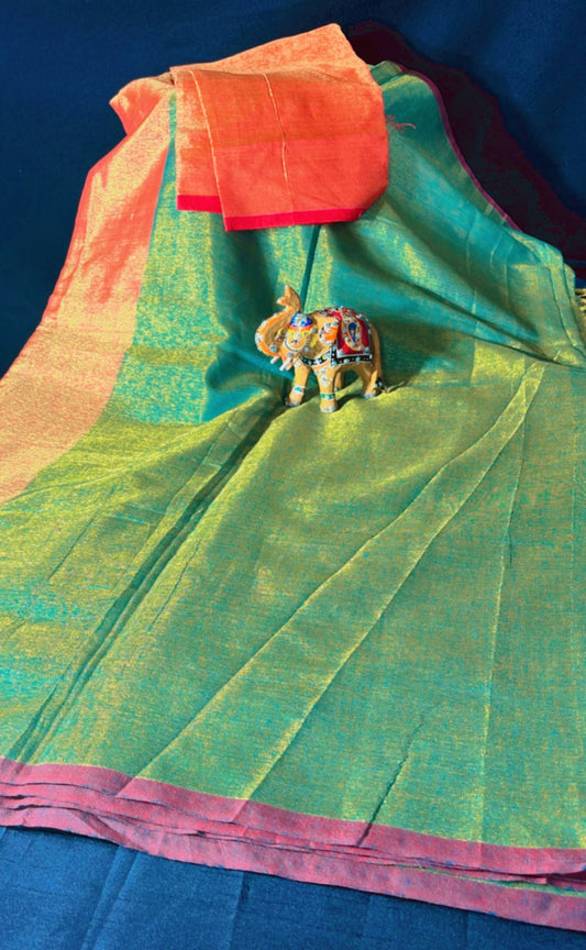 Soft khadi tissue saree