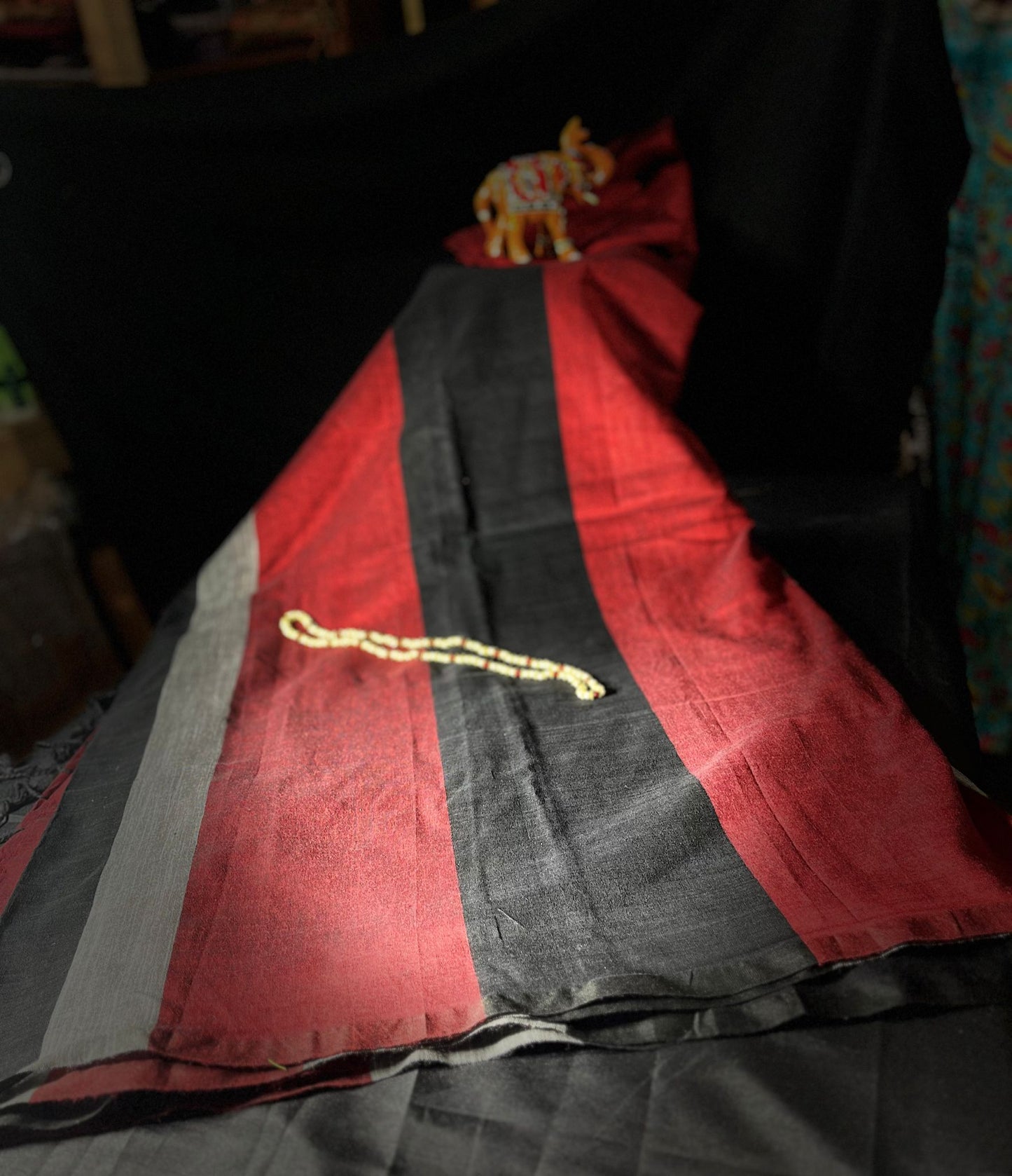 Khadi cotton saree with multi layers