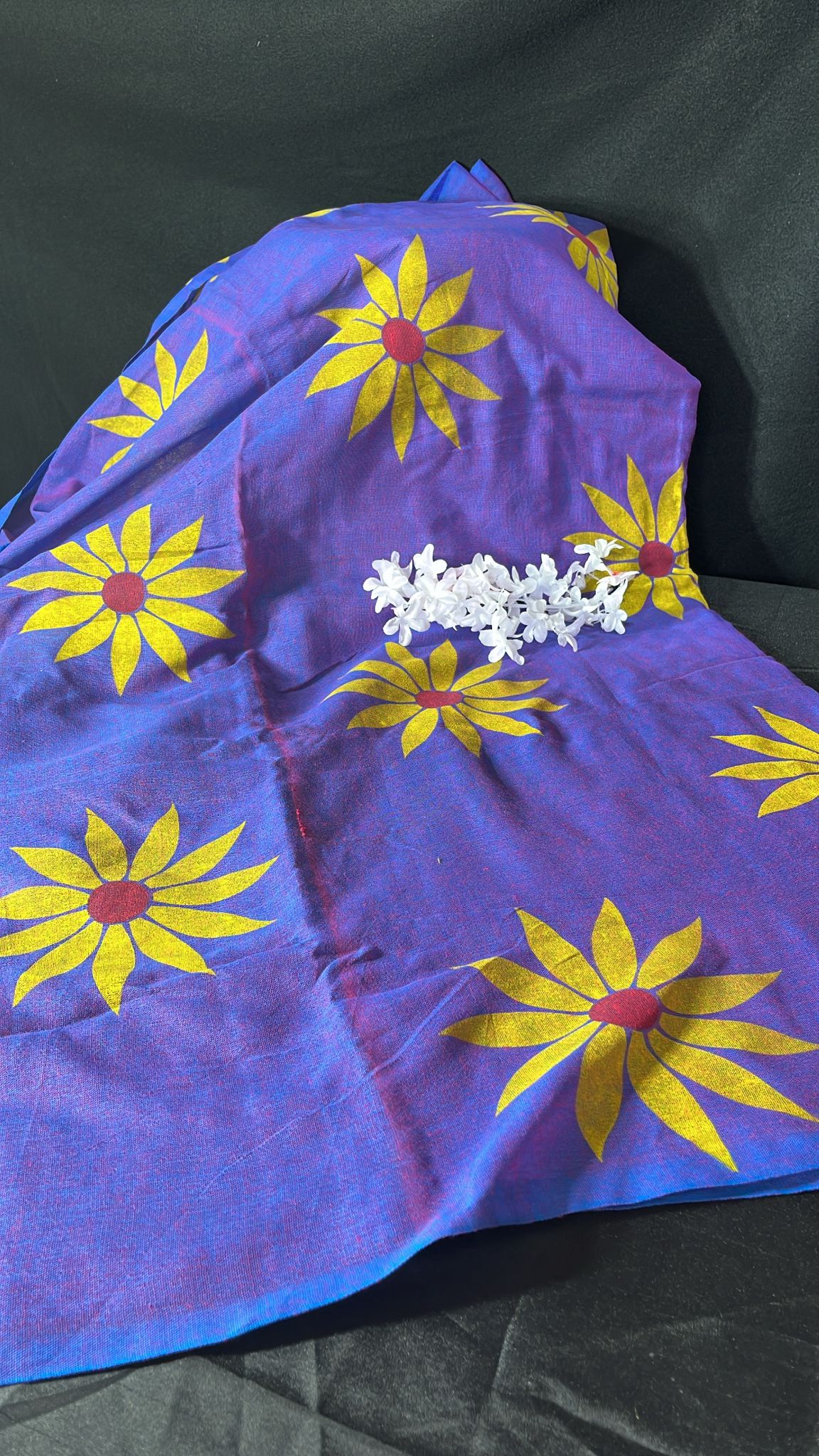 Hand painted khadi saree