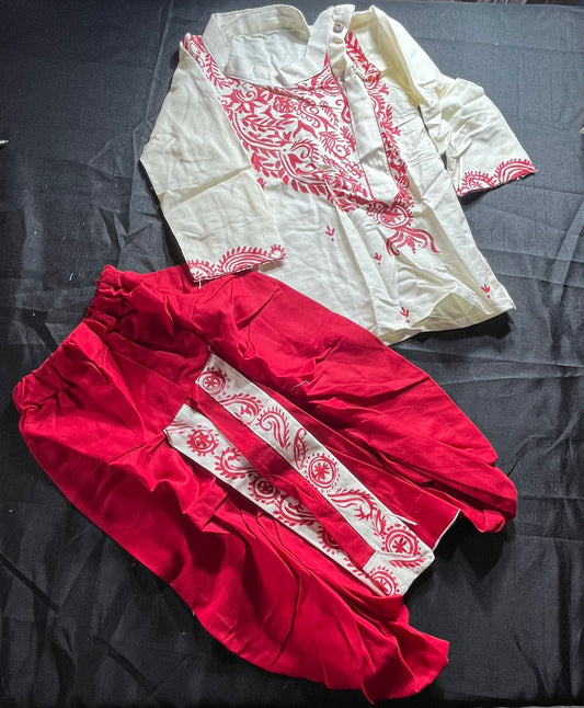 Hand painted dhoti kurta set