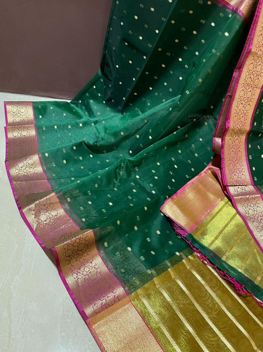 Semi kora organza saree