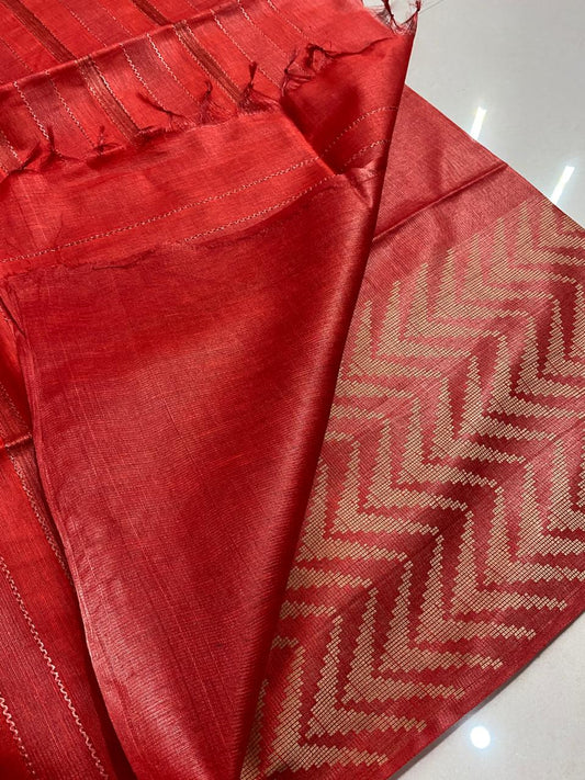 Semi tussar saree