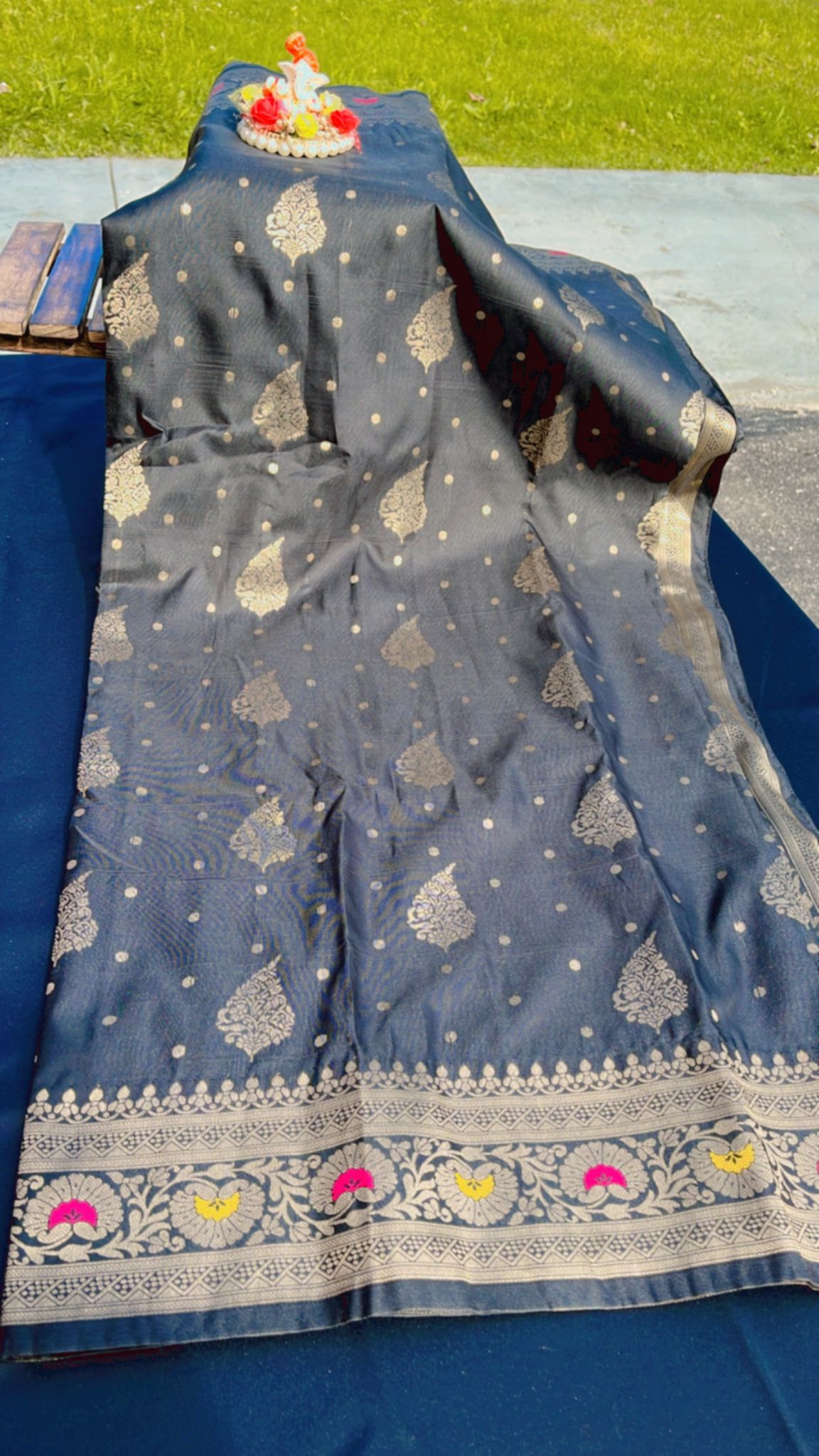 MUGA KATAN SILK WITH MEENAKARI WORK